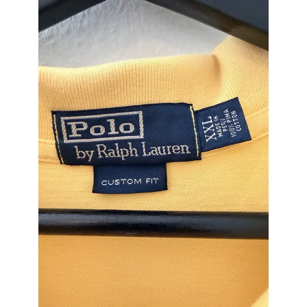 Polo Ralph Lauren Yellow Pima Cotton Custom Fit Polo Shirt Mens Size XXL